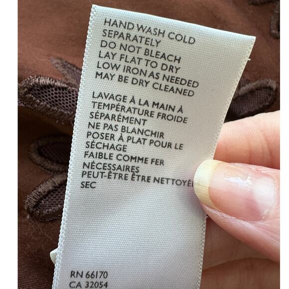 Cleobella Annie Chestnut Brown Lace Up Crochet Split Front Midi Dress XS - Picture 12 of 16